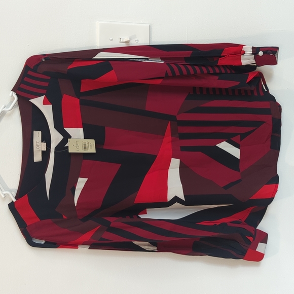 Ann Taylor LOFT cold shoulder-to-wrist blouse, size XXSP - Picture 1 of 5